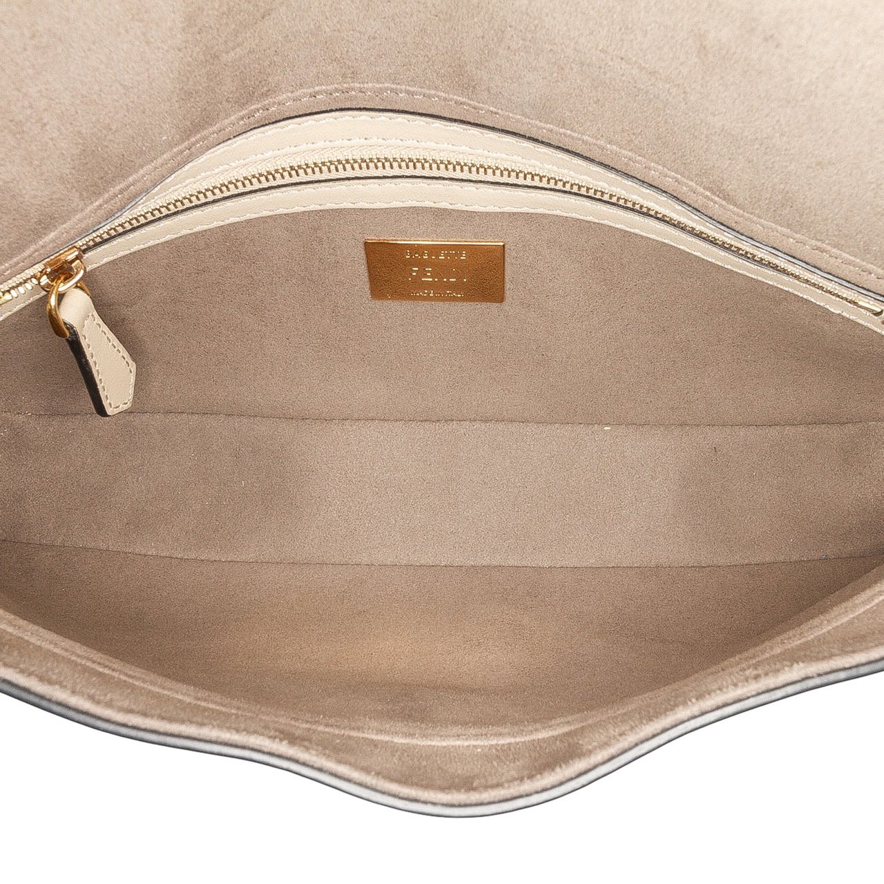 Fendi Medium Calfskin Flip Baguette Bruin