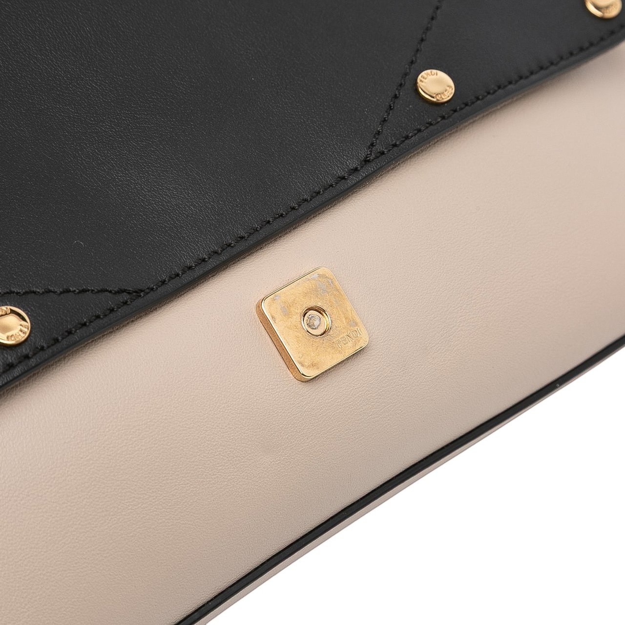 Fendi Medium Calfskin Flip Baguette Bruin