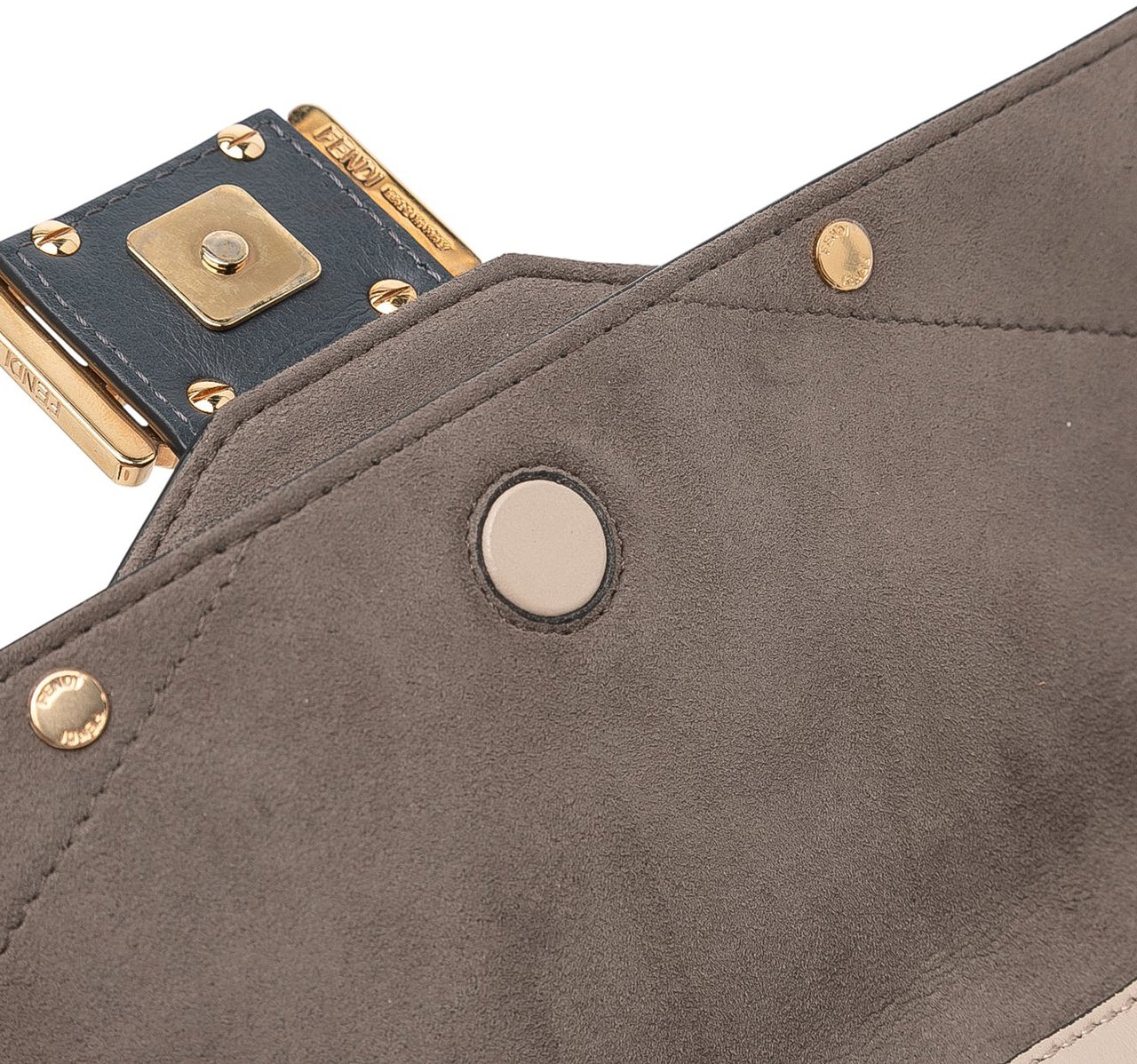 Fendi Medium Calfskin Flip Baguette Bruin