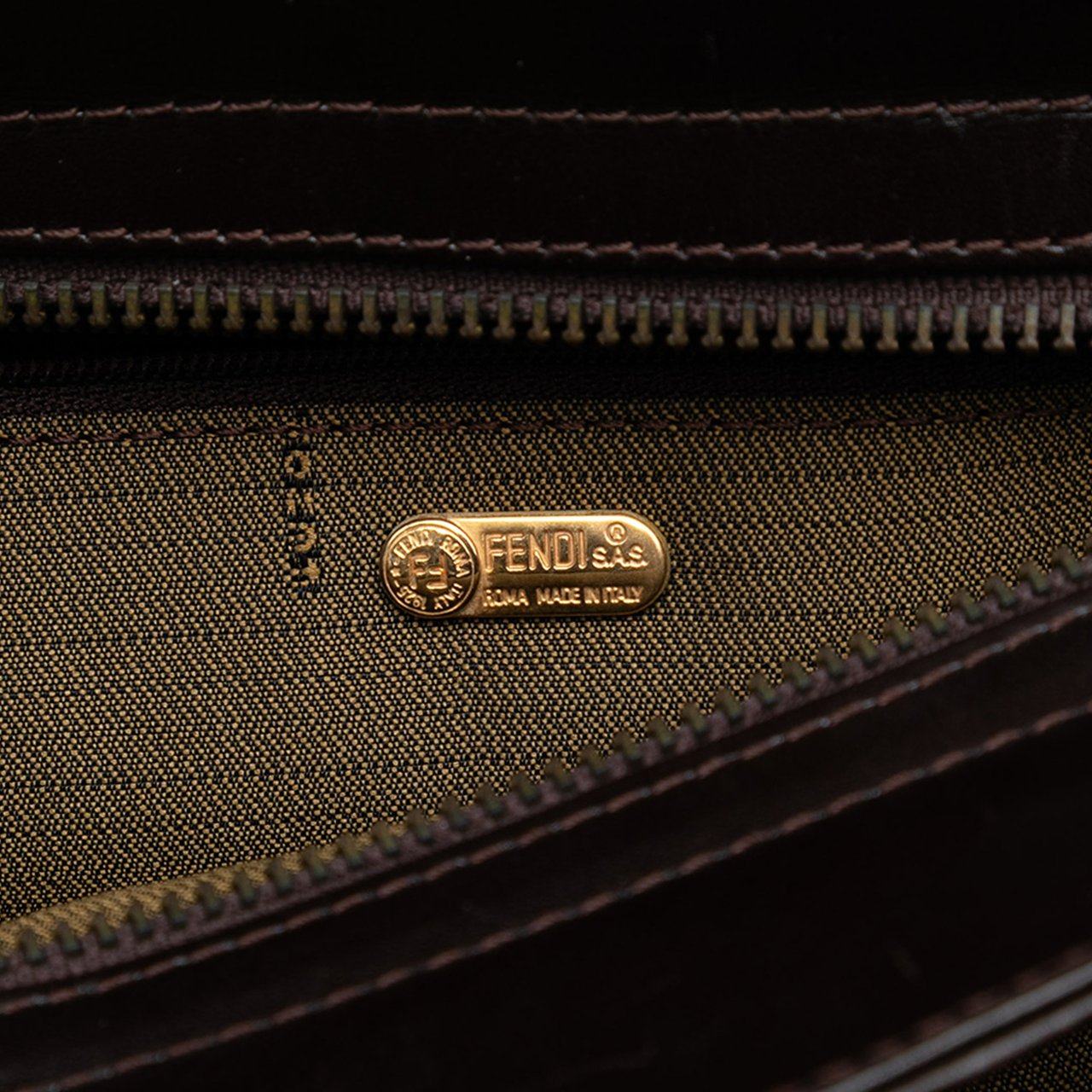 Fendi Zucca Canvas Handbag Bruin