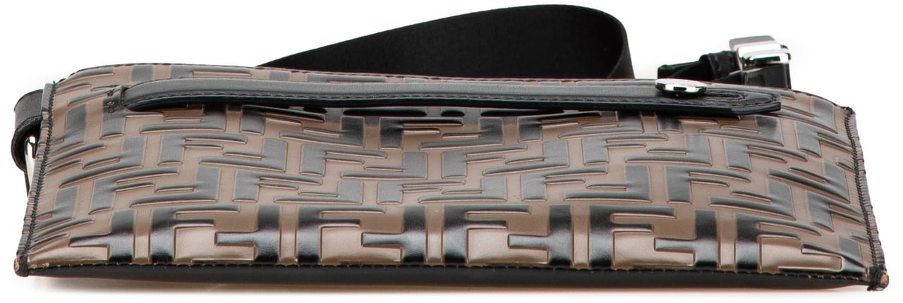 Fendi FF Embossed Leather 1974 Crossbody Bruin