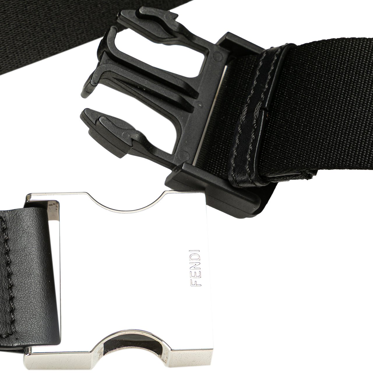 Fendi FF Embossed Leather 1974 Crossbody Bruin