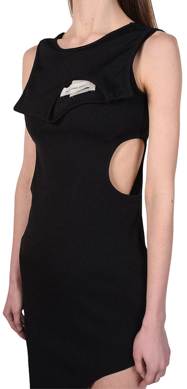 Feng Chen Wang Double Collar Dress Zwart