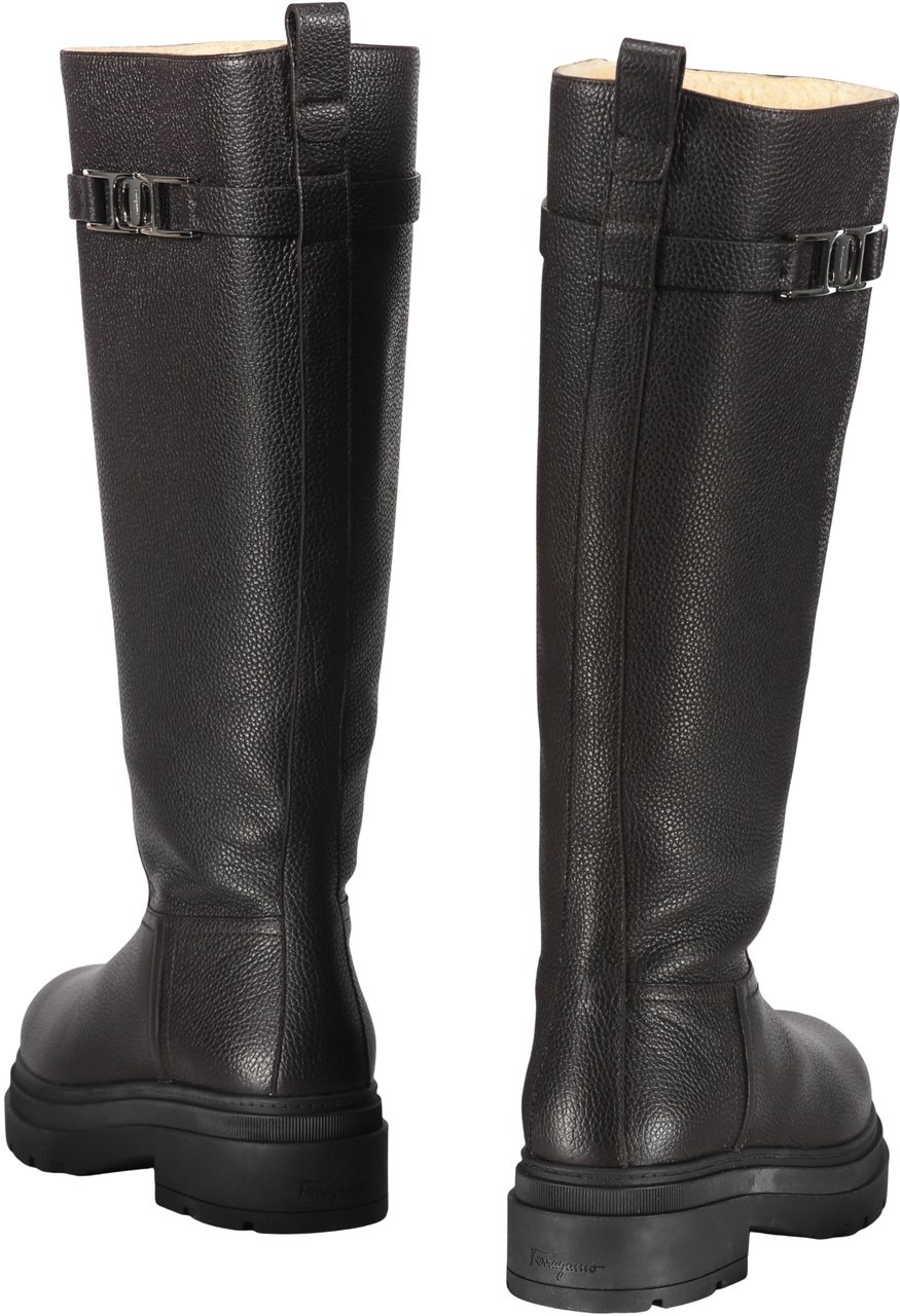 Ferragamo Leather boots Zwart