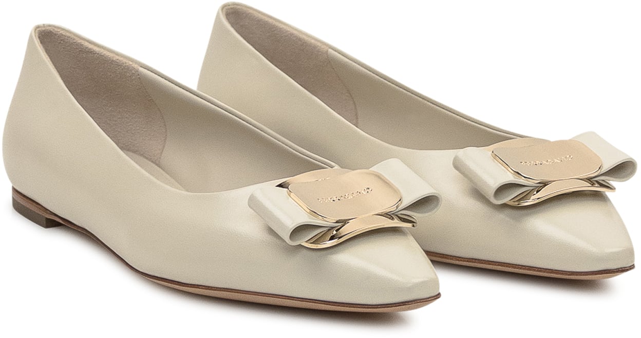 Ferragamo Ballerina Zea New Vara Beige