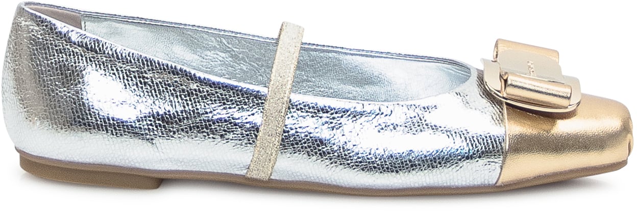 Ferragamo Ballerina Zina Toe Zilver