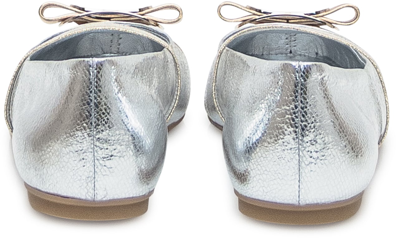 Ferragamo Ballerina Zina Toe Zilver