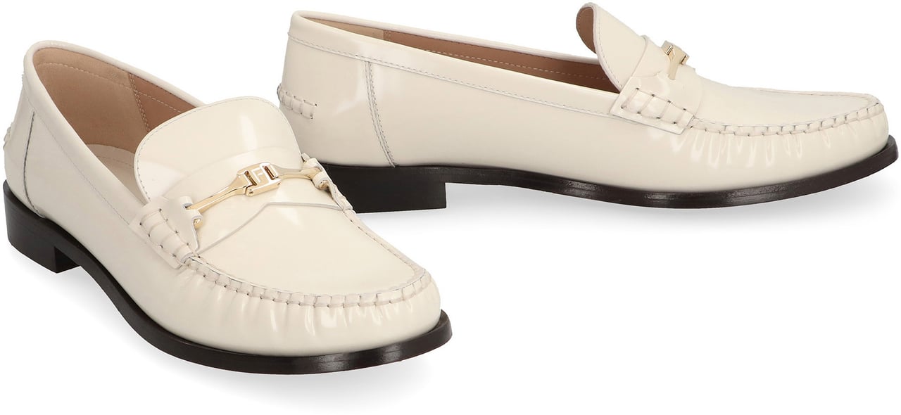 Ferragamo New Vara Leather loafers Neutraal