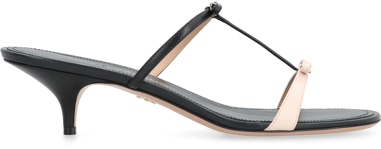 Ferragamo Mini Bow Leather mules Zwart