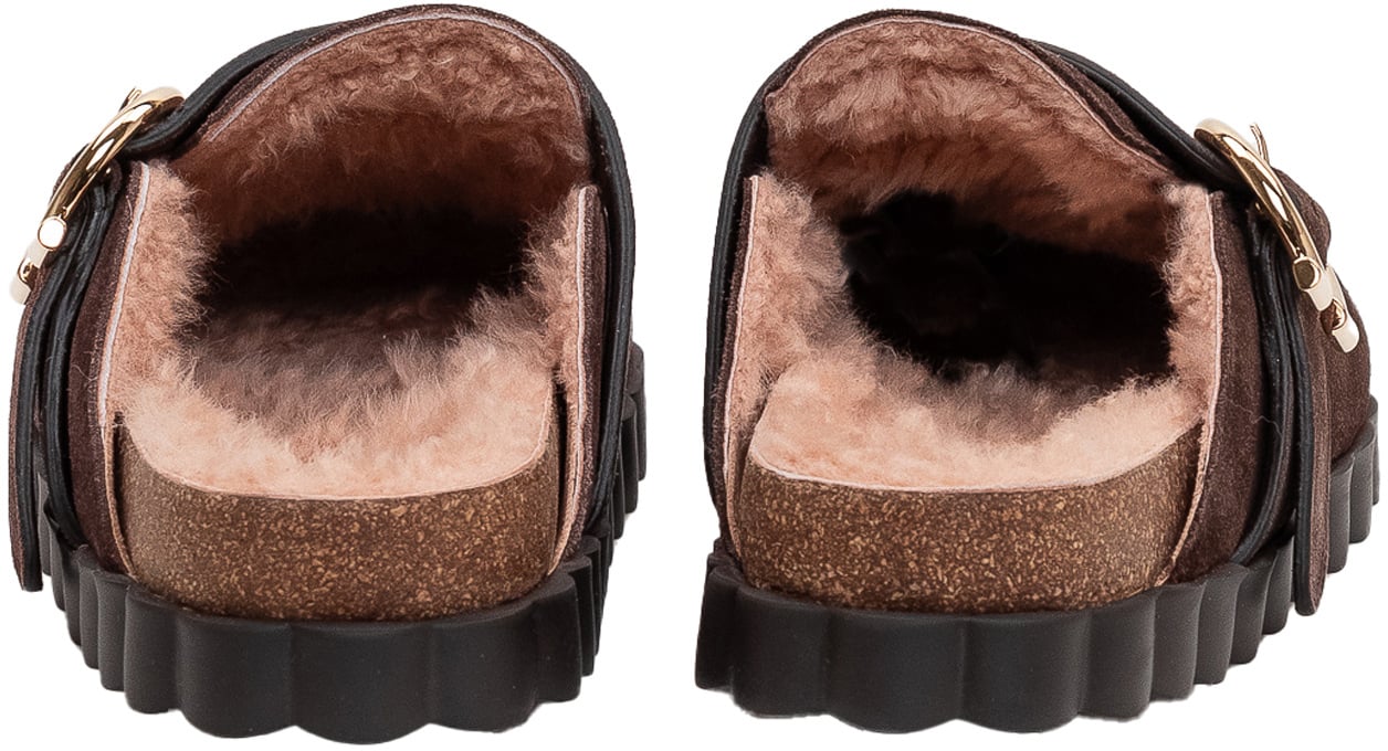 Ferragamo Ferragamo Sabot in Pelle Scamosciata Bruin