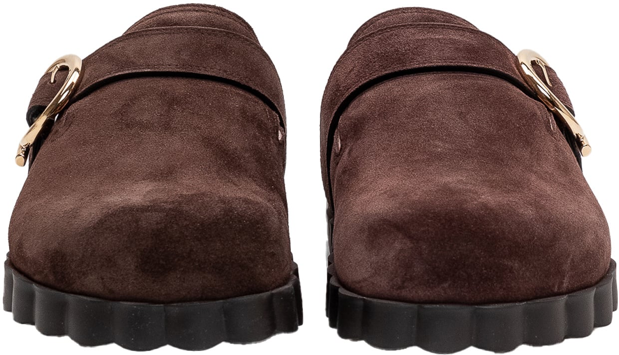 Ferragamo Ferragamo Sabot in Pelle Scamosciata Bruin