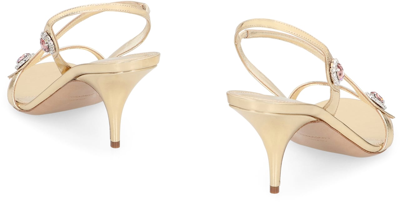 Ferragamo Laminated leather sandals Goud