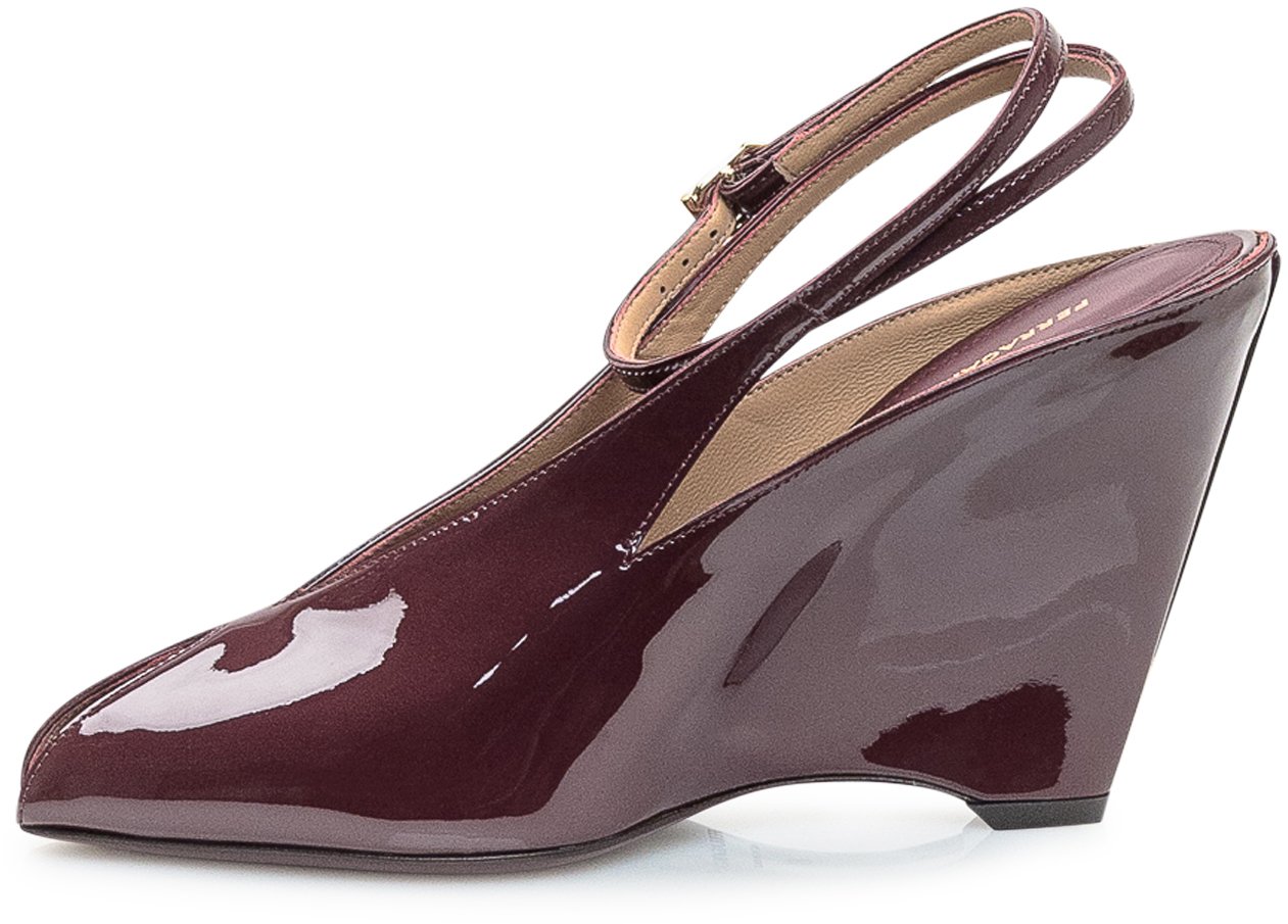 Ferragamo Scarpe con Zeppa Arcadia 95 Ferragamo Rood
