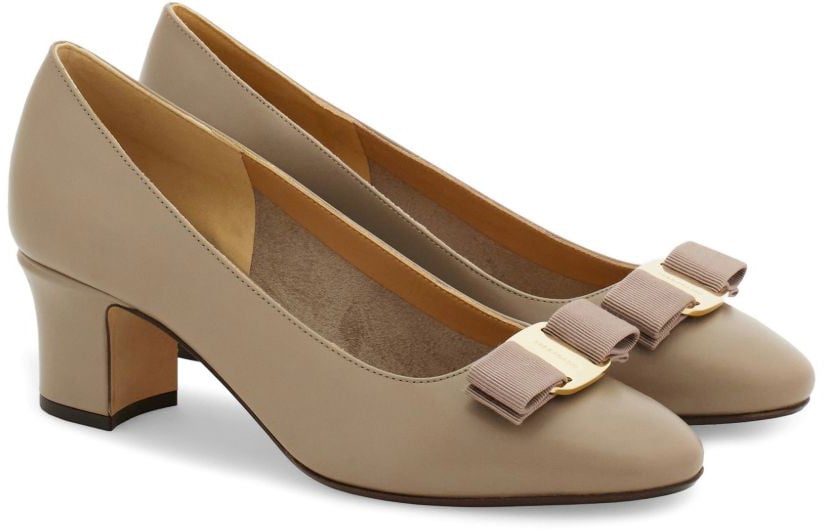 Ferragamo With Heel Brown Taupe