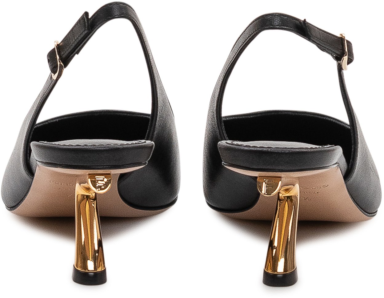 Ferragamo Scarpa Slingback con Tacco Sagomato Zwart
