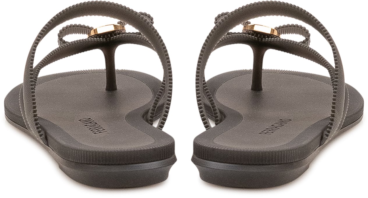 Ferragamo Infradito Jealsa con Fasce Taupe