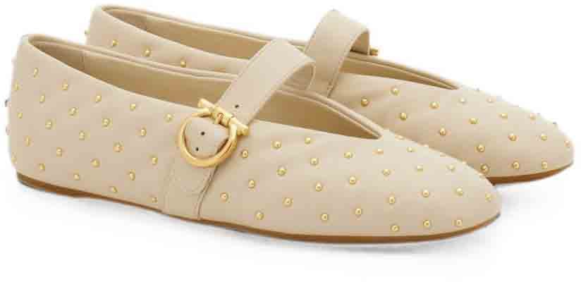 Ferragamo Flat Shoes Ecru Wit