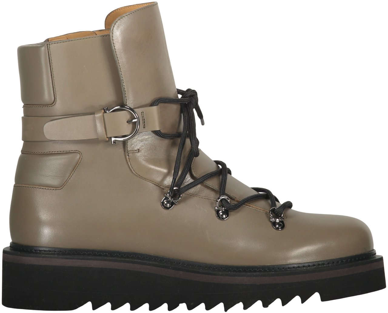 Ferragamo Leather lace-up boots Geel