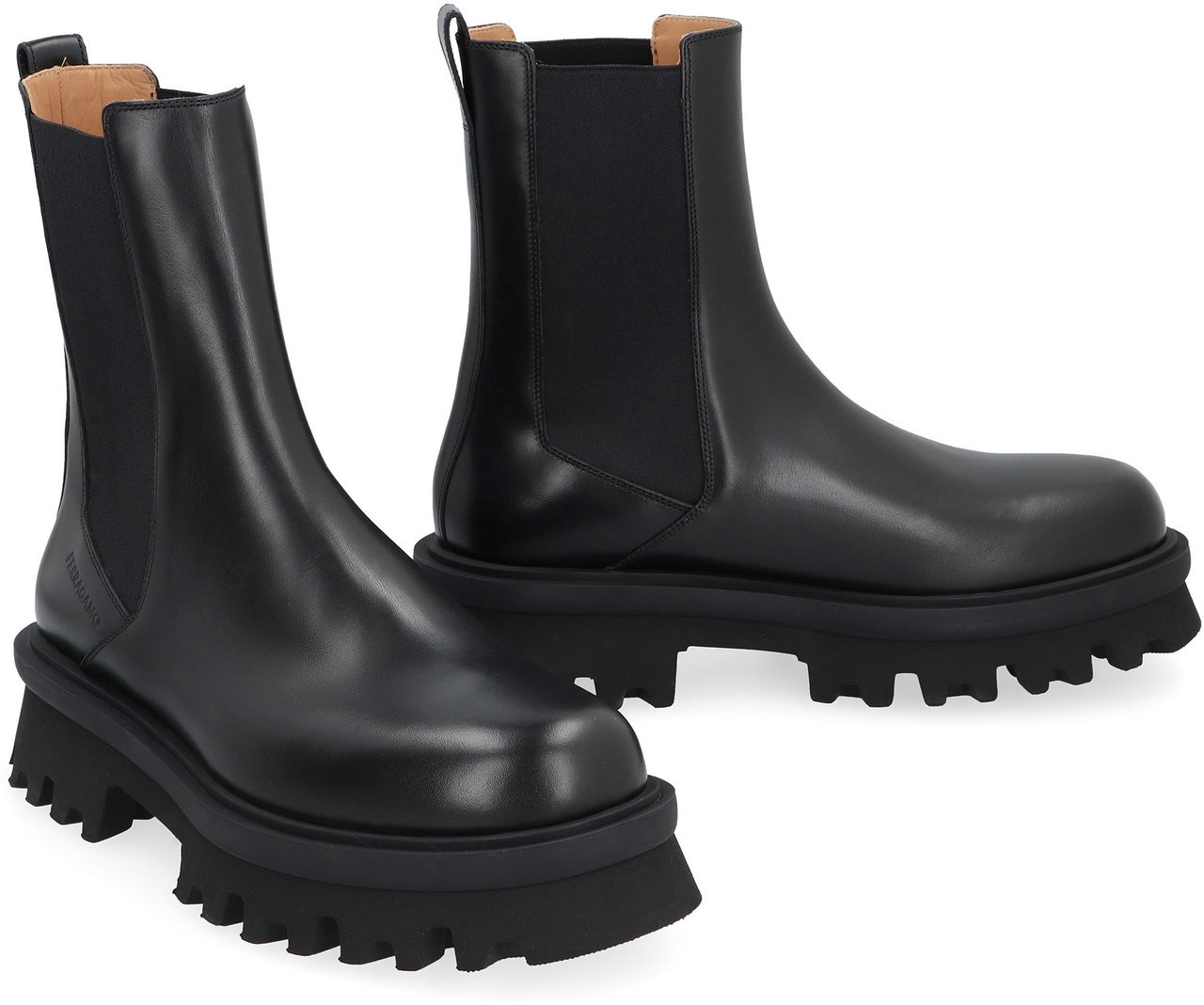 Ferragamo Leather Chelsea boots Zwart