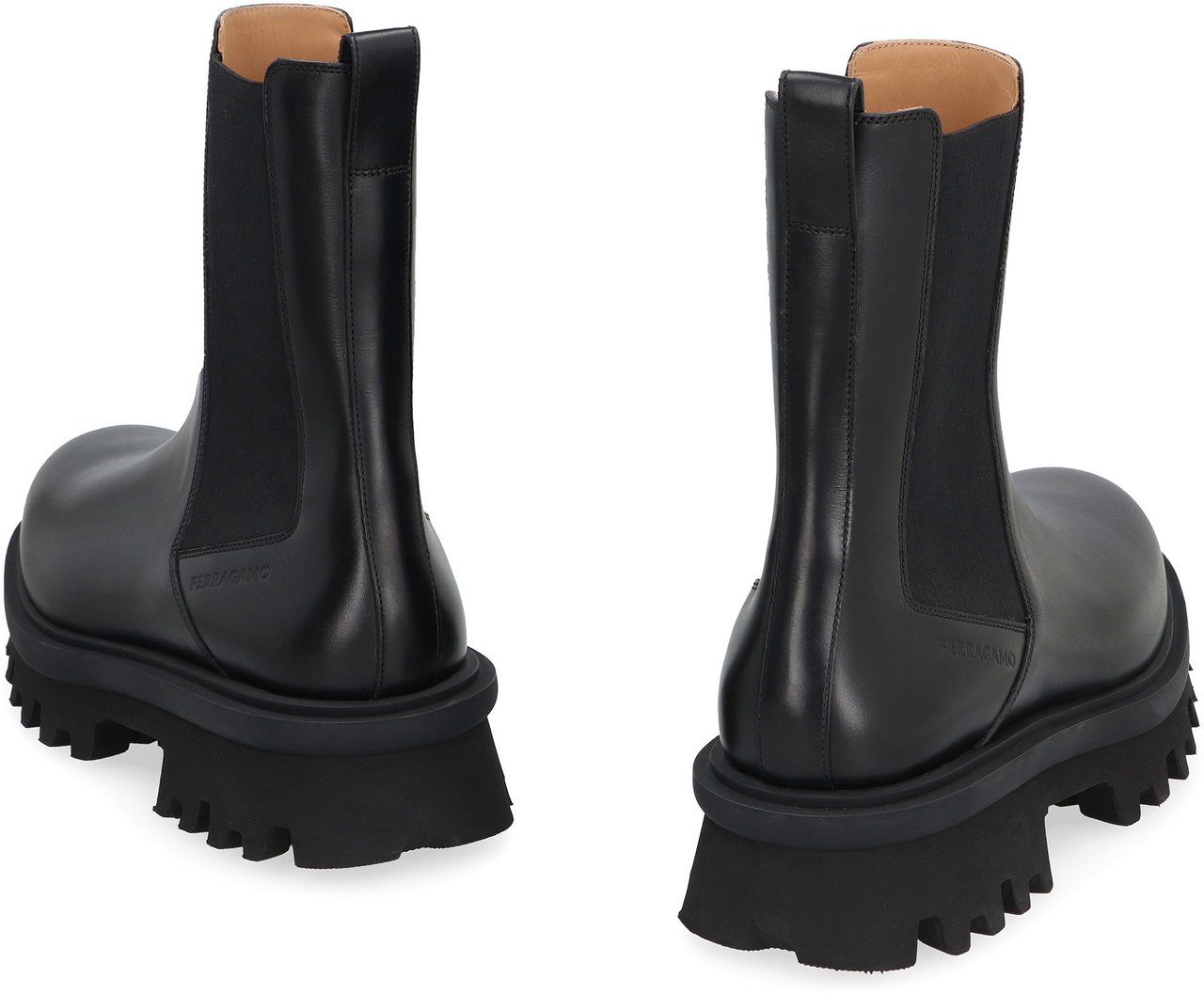 Ferragamo Leather Chelsea boots Zwart