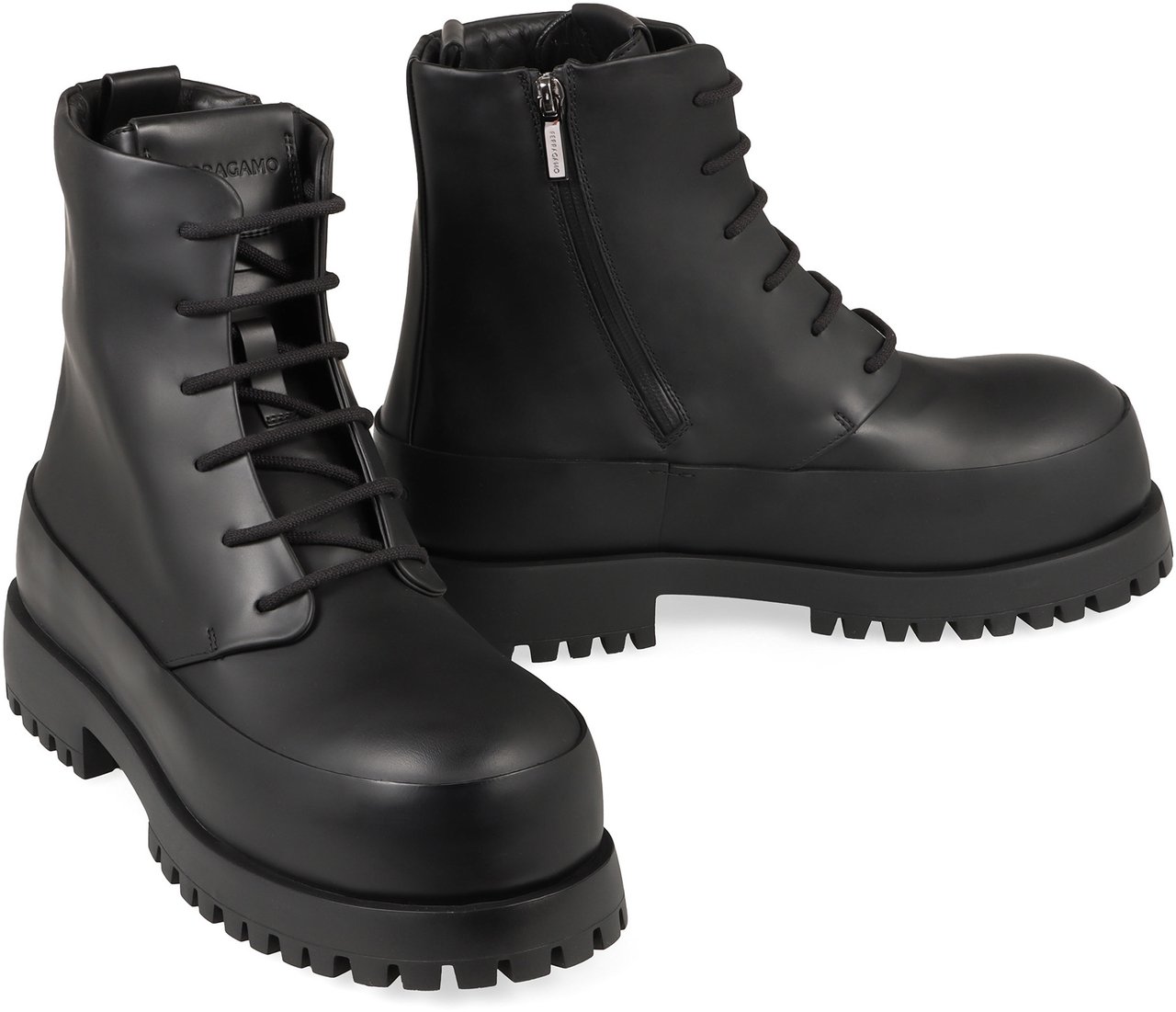 Ferragamo Fede leather ankle boots Zwart