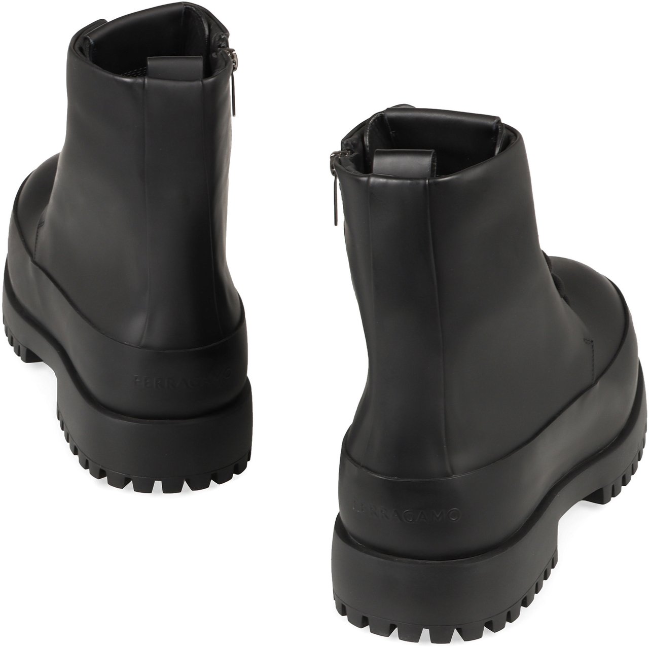 Ferragamo Fede leather ankle boots Zwart