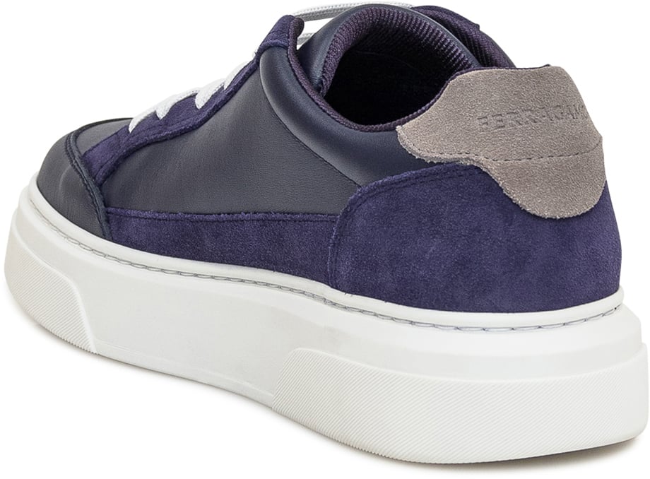 Ferragamo Sneaker Bassa con Gancini Blauw