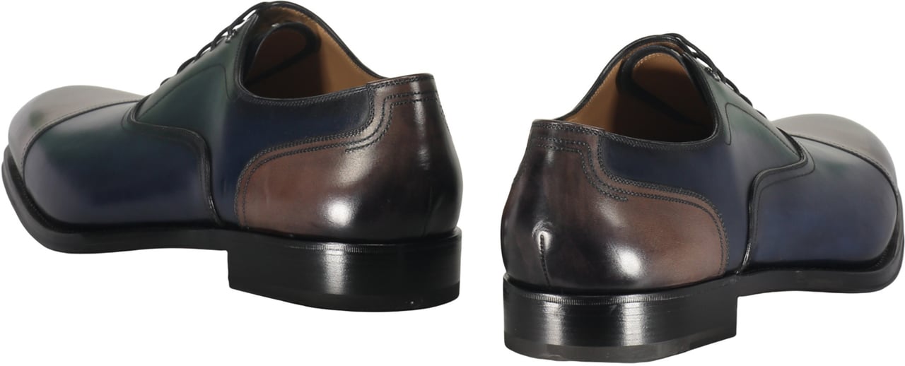 Ferragamo Leather lace-up shoes Blauw