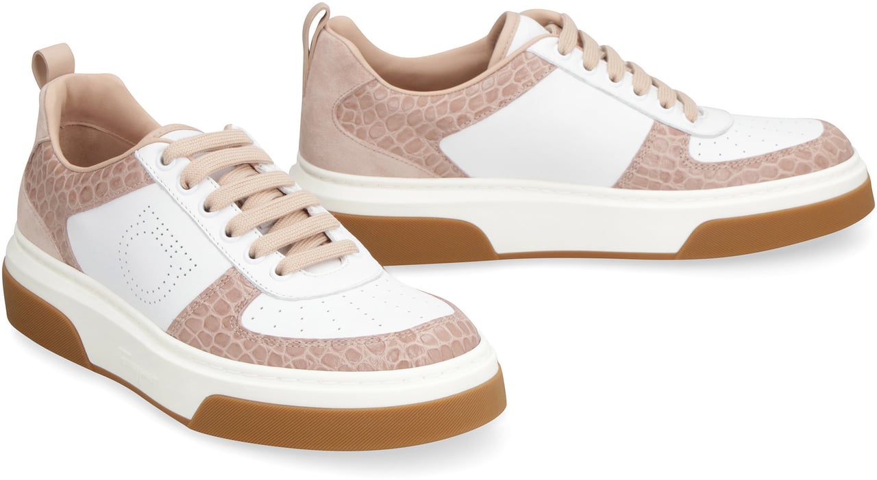 Ferragamo Leather low-top sneakers Wit