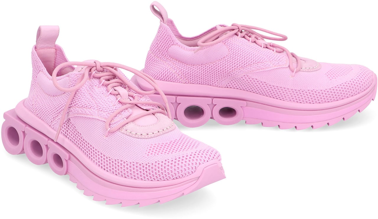 Ferragamo Nima fabric low-top sneakers Roze
