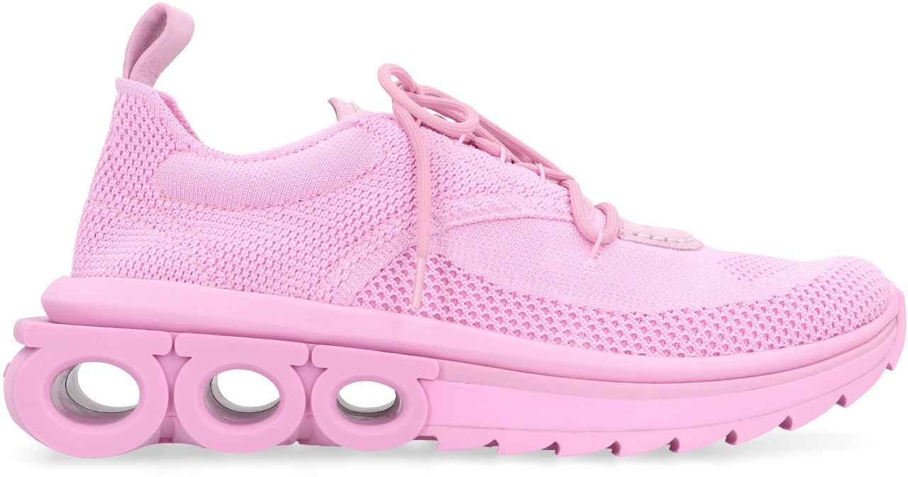 Ferragamo Nima fabric low-top sneakers Roze