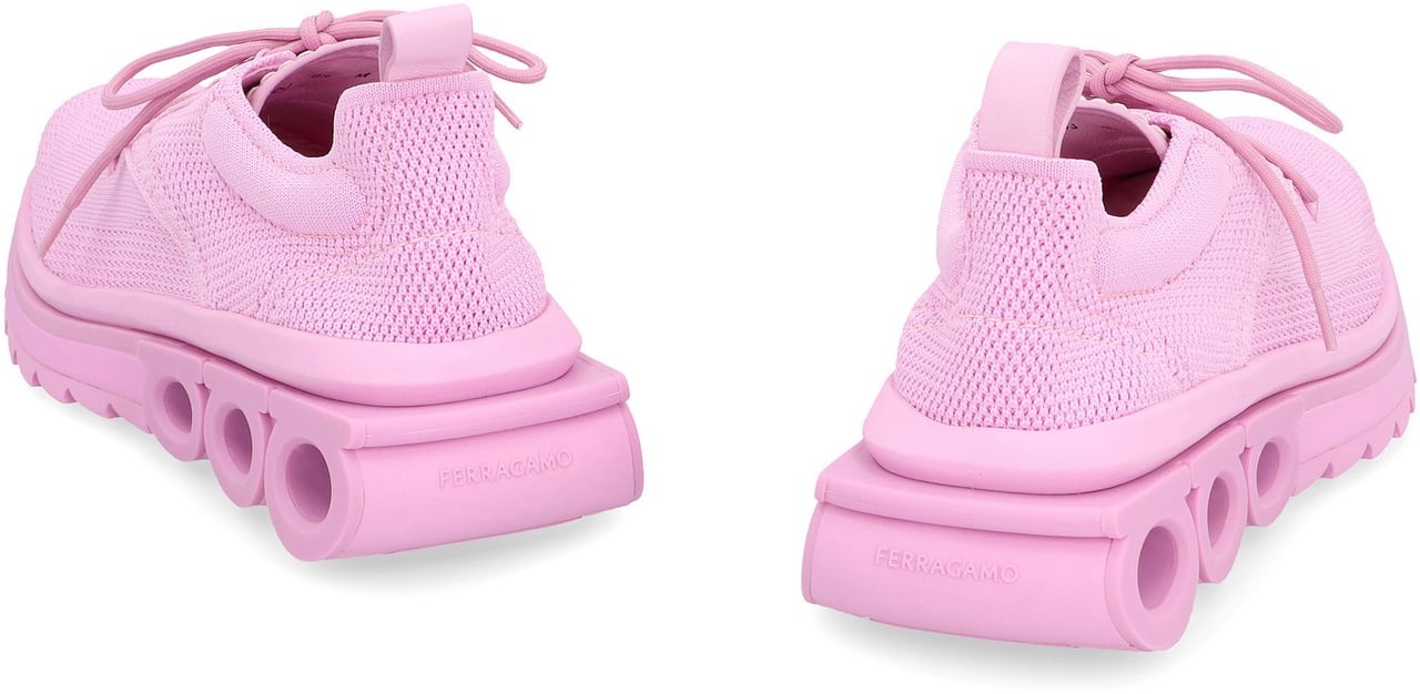 Ferragamo Nima fabric low-top sneakers Roze