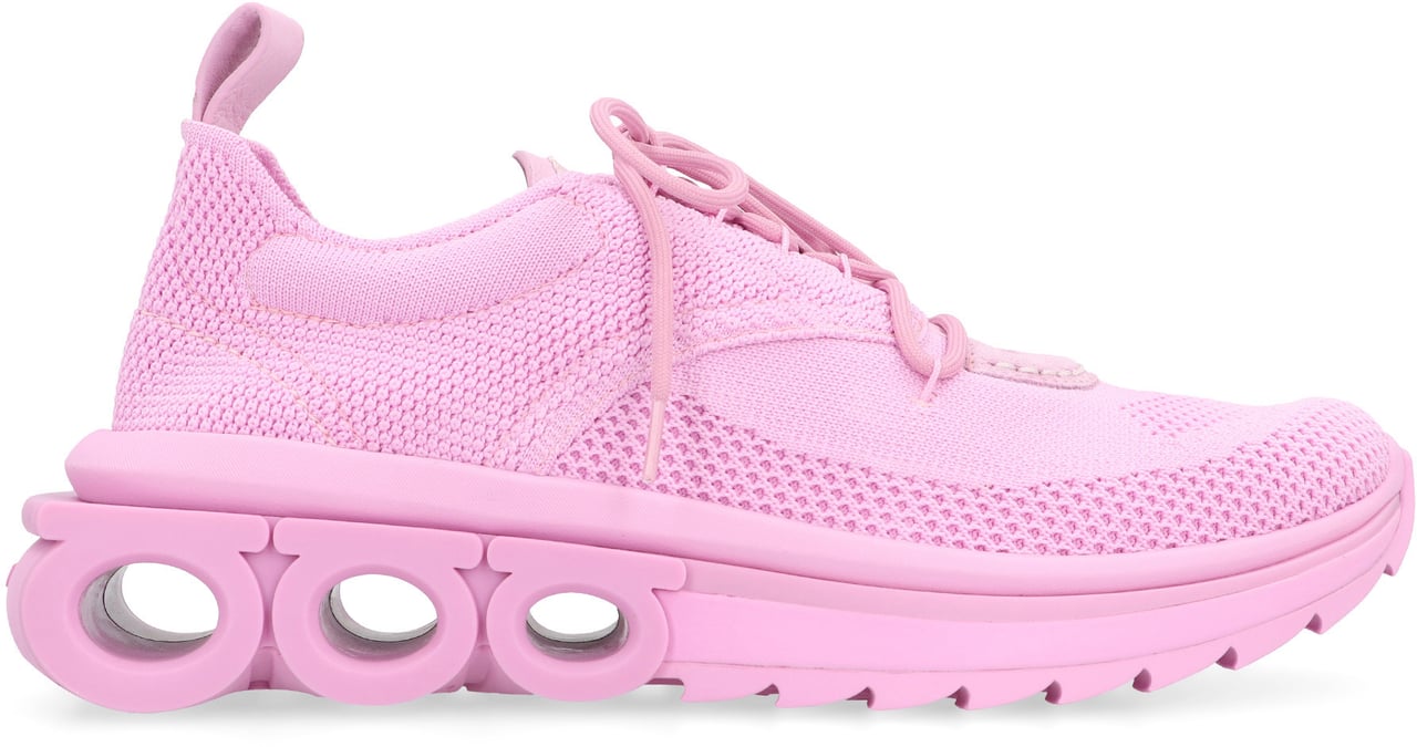 Ferragamo Nima fabric low-top sneakers Roze