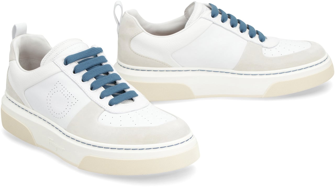 Ferragamo Leather low-top sneakers Wit