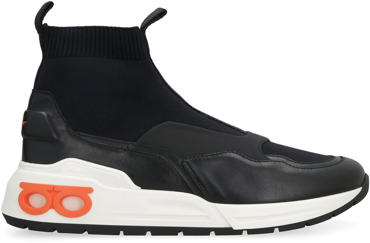 Ferragamo Knitted sock-style sneakers Zwart