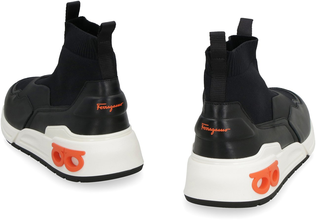 Ferragamo Knitted sock-style sneakers Zwart