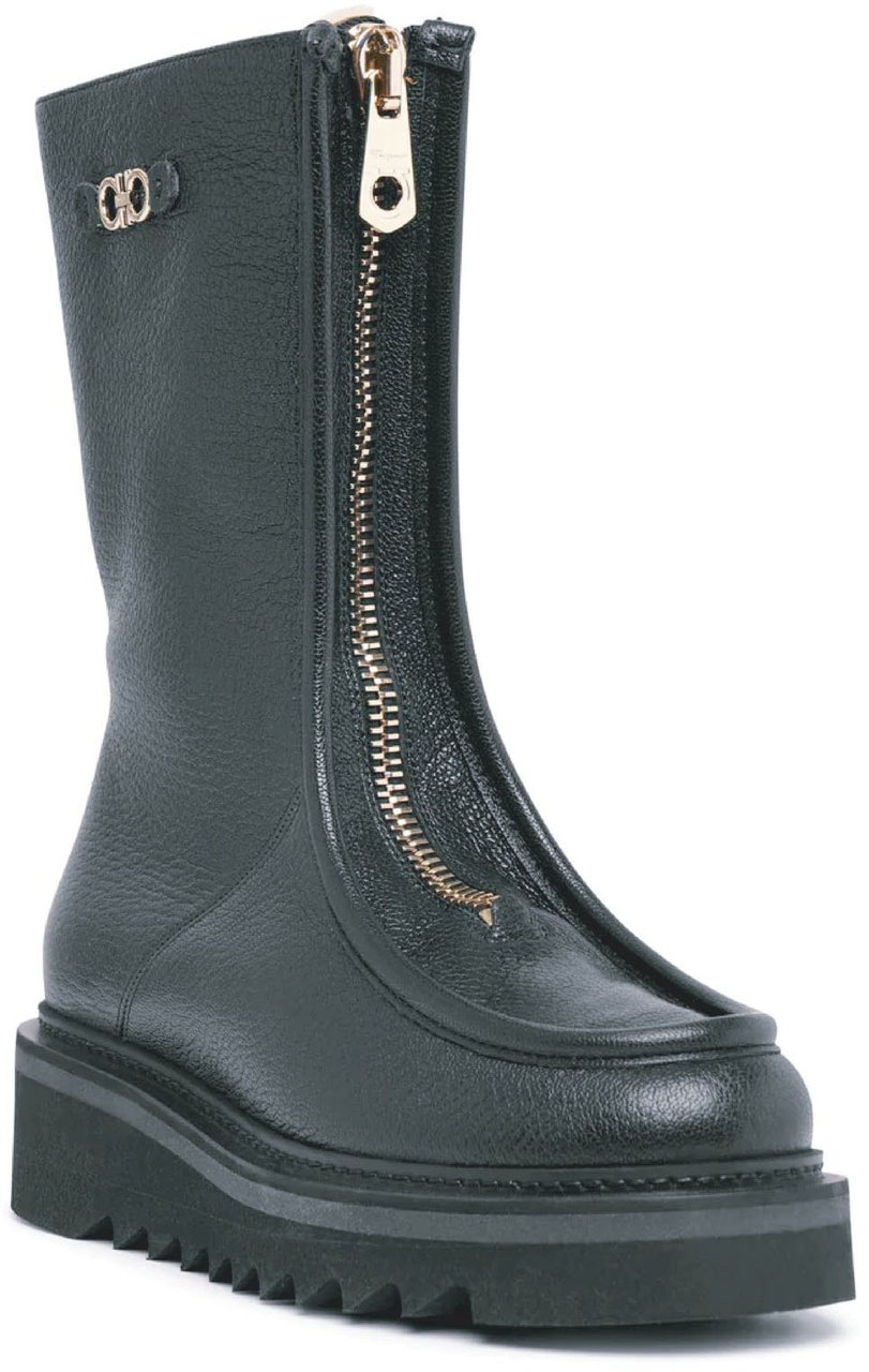 Ferragamo Salvatore Ferragamo Eurialo Leather Boots Zwart