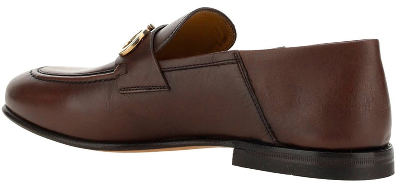 Ferragamo Salvatore Ferragamo Gin Leather Loafers Bruin