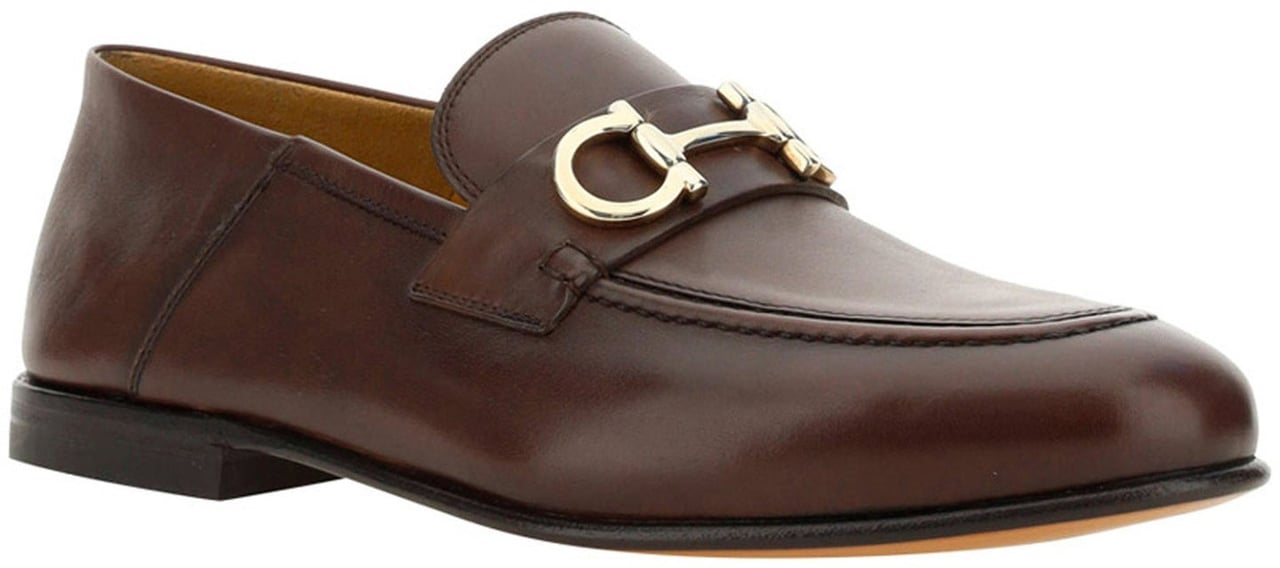 Ferragamo Salvatore Ferragamo Gin Leather Loafers Bruin