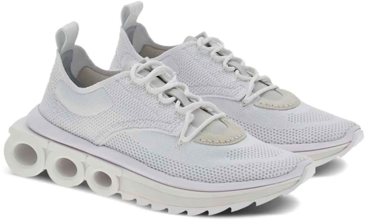 Ferragamo Salvatore Ferragamo Gancini Sole Sneakers Wit