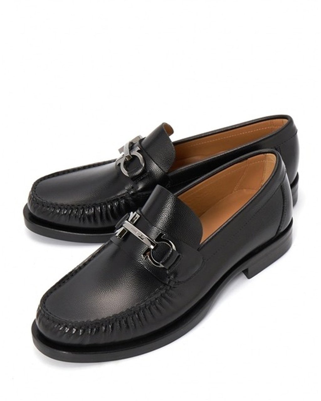 Ferragamo Salvatore Ferragamo Fort Leather Loafers Zwart