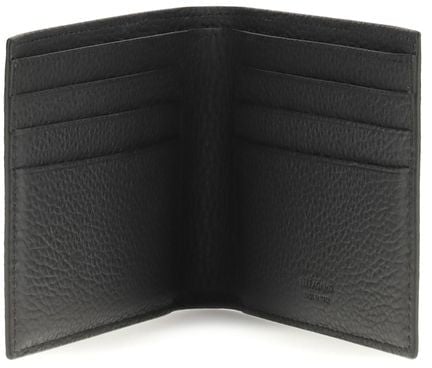 Ferragamo Black Calf Leather Bos Taurus Wallet Zwart