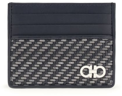 Ferragamo Ferragamo Blue Calf Leather Bos Taurus Wallet Blauw