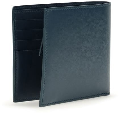 Ferragamo Ferragamo Blue Calf Leather Bos Taurus Wallet Blauw