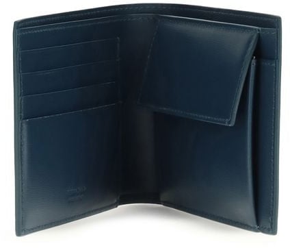 Ferragamo Ferragamo Blue Calf Leather Bos Taurus Wallet Blauw