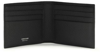 Ferragamo Ferragamo Black Calf Leather Bos Taurus Wallet Zwart