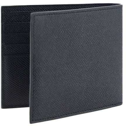 Ferragamo Black Calf Leather Bos Taurus Wallet Zwart