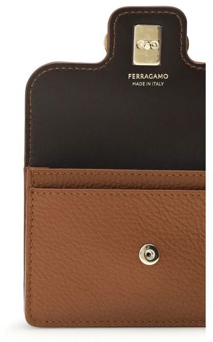 Ferragamo Brown Calf Leather Bos Taurus Wallet Bruin