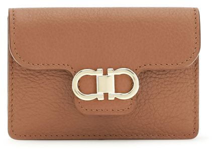 Ferragamo Brown Calf Leather Bos Taurus Wallet Bruin