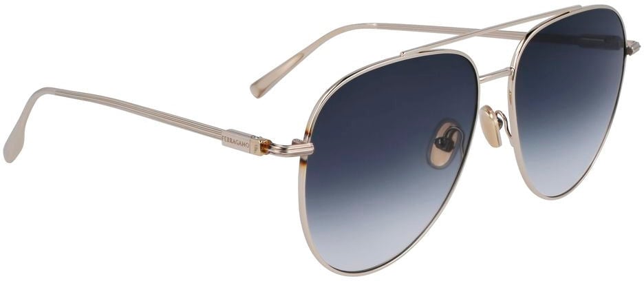 Ferragamo Gold Metal Sunglasses Goud